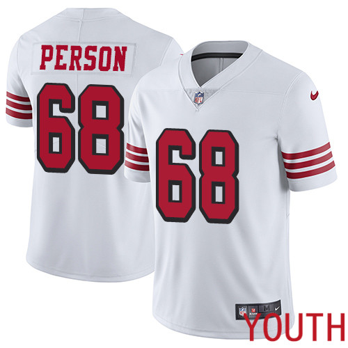 San Francisco 49ers Limited White Youth Mike Person NFL Jersey 68 Rush Vapor Untouchable